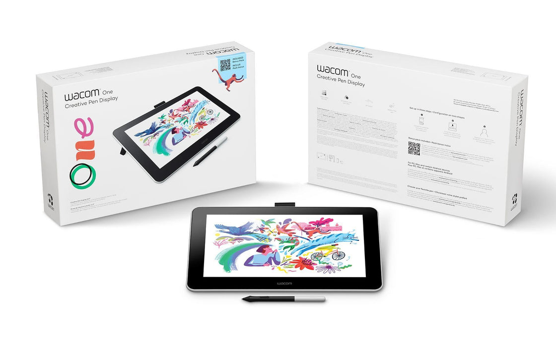 Wacom One Drawing Tablet with Screen, 13.3 Pen Display for Mac