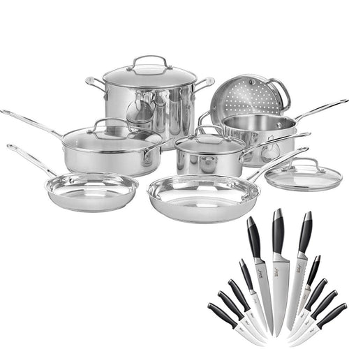 Cuisinart 11-Piece Cookware Set, Chef's Classic Stainless Steel Collection  77-11G