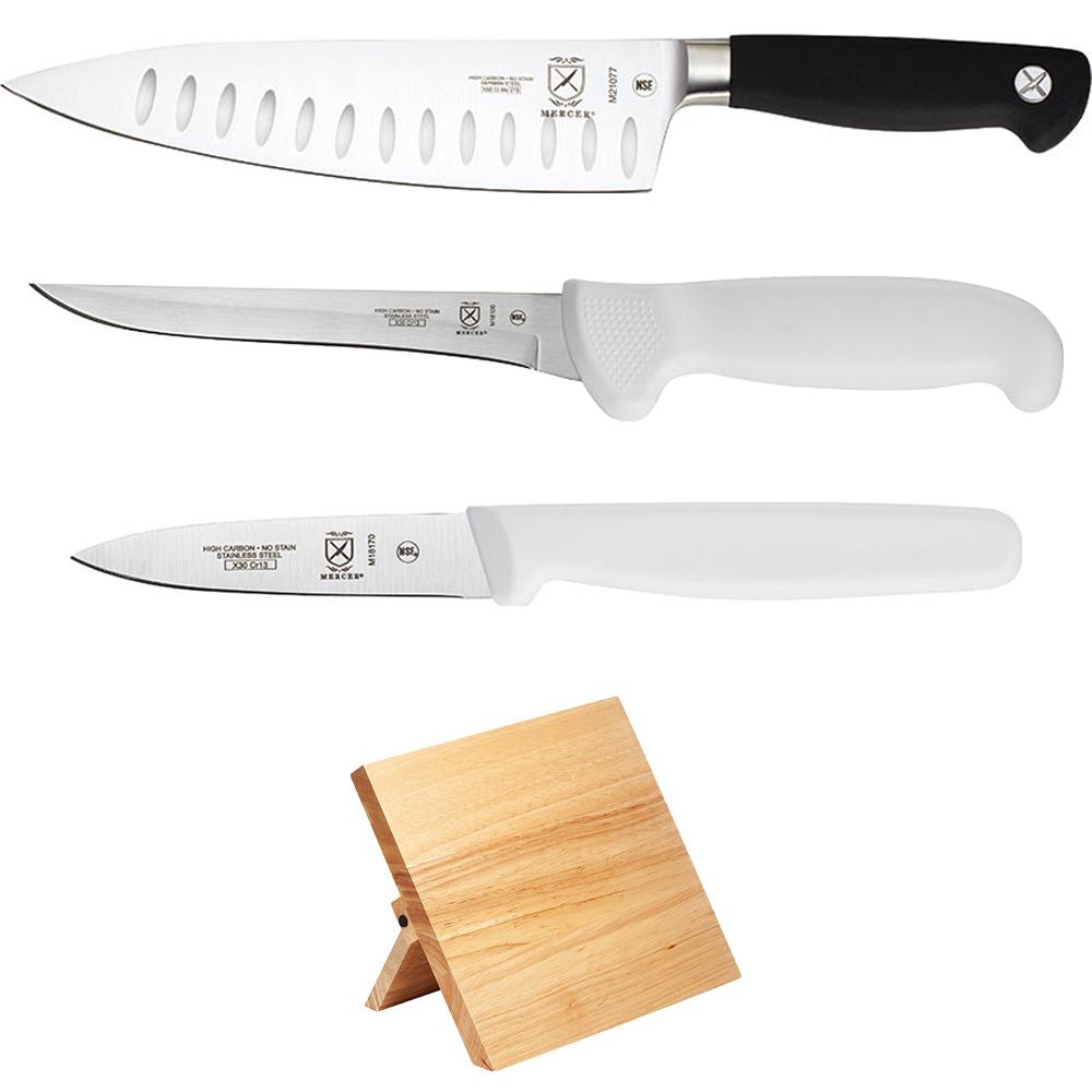 Mercer Culinary Genesis 8" Forged Chef Knife with Granton Edge and  Short Bolster