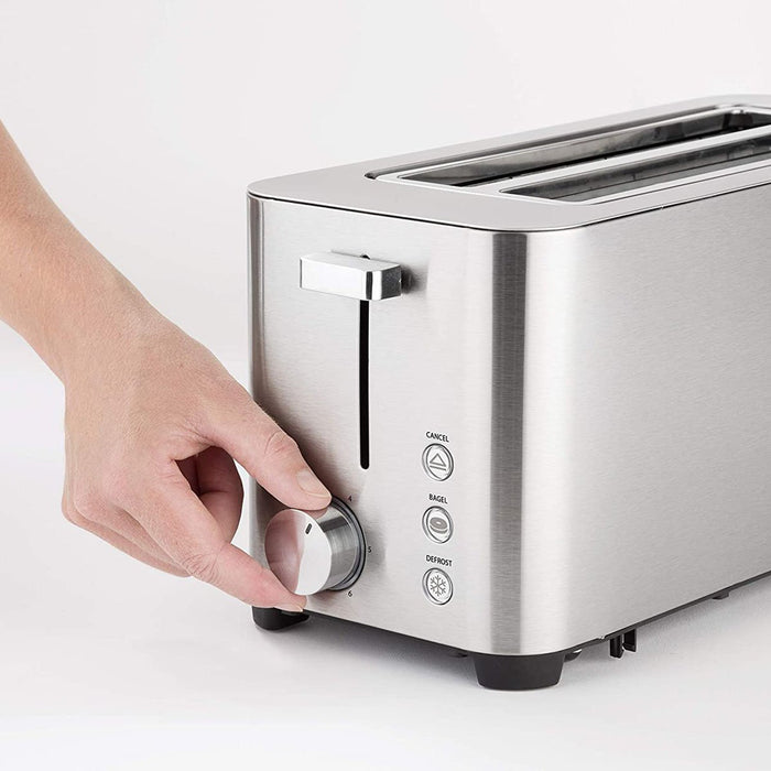 Cecotec Vertical toaster Toast & Taste black & white. Extra wide slots,  reheat, defrost and cancel