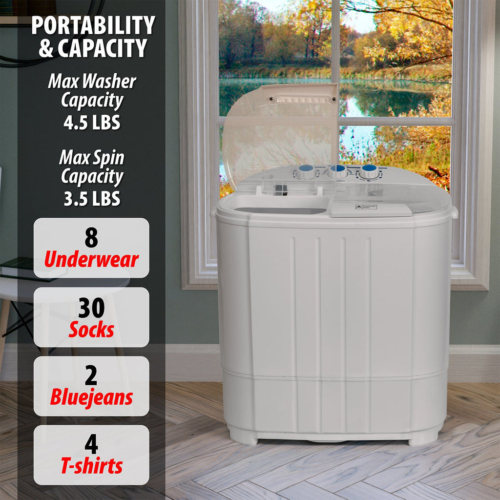  INTERGREAT Portable Twin Tub Washing Machine with