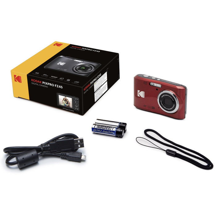 Unboxing the compact Kodak Pixpro FZ45 camera in Red! 