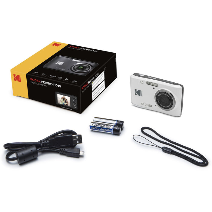 Kodak PIXPRO FZ45 16MP Digital Camera, White - FZ45WH — Beach Camera