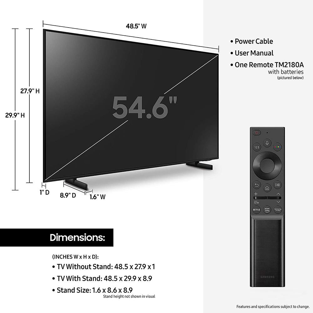 Samsung UN55AU8000 55 Inch 4K Crystal UHD Smart LED TV (2021) Refurb