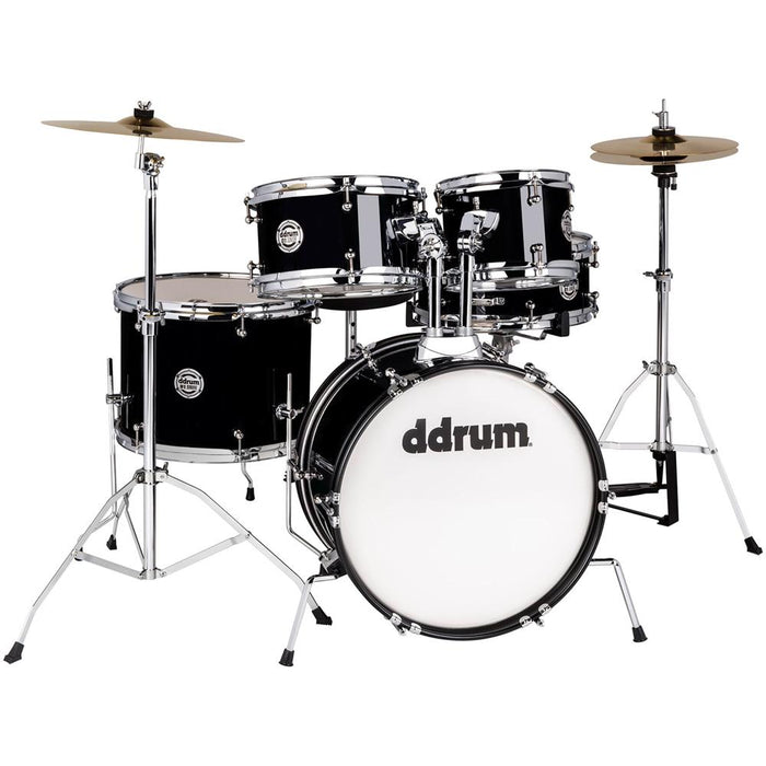 DDRUM D1 Junior Complete Drum Kit with Throne, Midnight Black w/ Accessories Bundle