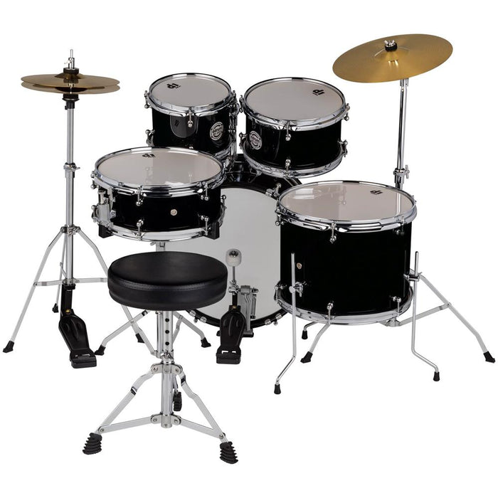 DDRUM D1 Junior Complete Drum Kit with Throne, Midnight Black w/ Accessories Bundle