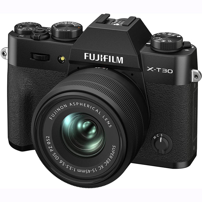 Fujifilm X-T30 II Mirrorless Camera (Black) with XC 15-45mm OIS PZ Lens