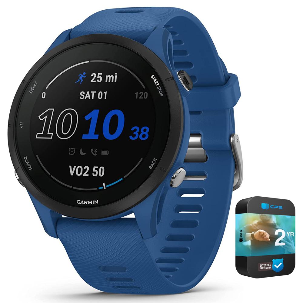 Garmin Forerunner 255 GPS Smartwatch Tidal Blue with 2 Year Extended W —  Beach Camera