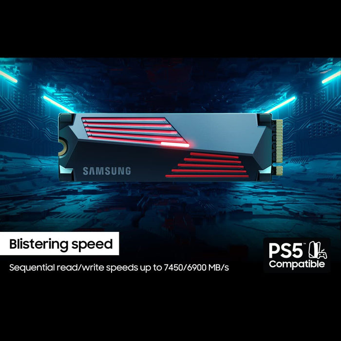 Samsung 990 PRO Heatsink PCIe 4.0 NVMe SSD 1TB, Character Box (MZ-V9P1T0GW)