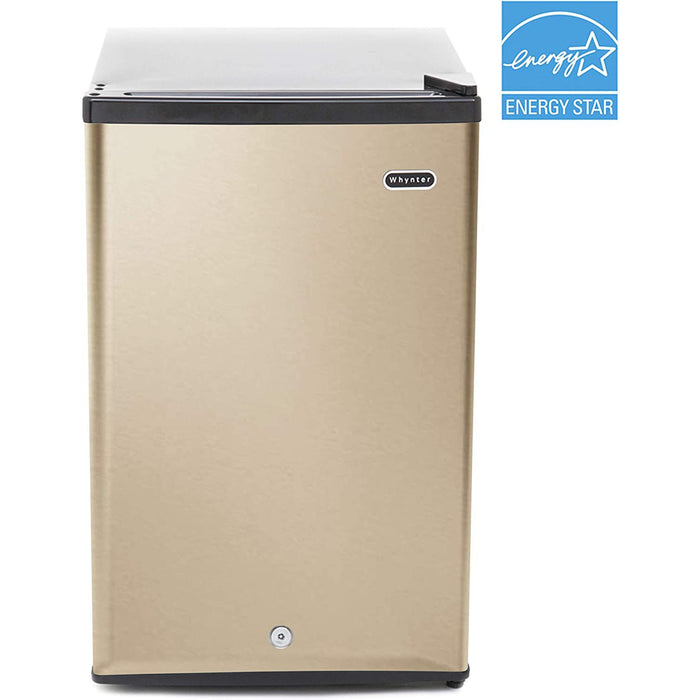 Whynter 2.1 cu. ft. Energy Star Upright Freezer with Lock, Rose Gold (CUF-210SSG)