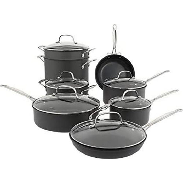 Cuisinart Chef's Classic Nonstick Hard-Anodized 1.5-Quart Saucepan with  Lid, Black