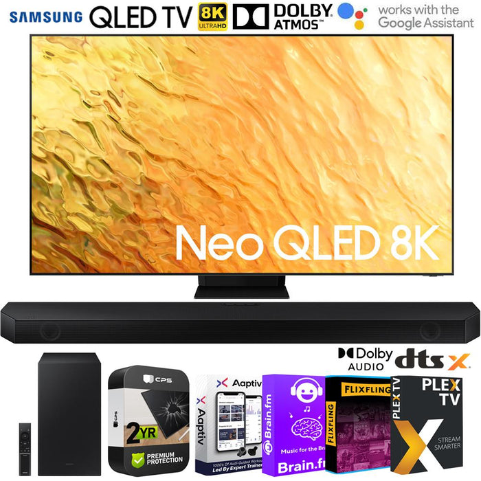 Samsung 65 Inch QN800B Neo QLED 8K Smart TV w/ Soundbar + Warranty Bundle