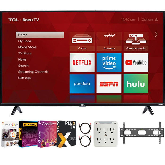 TCL 43" 3-series Full HD Roku Smart TV 2019 Model with Movies Streaming Pack