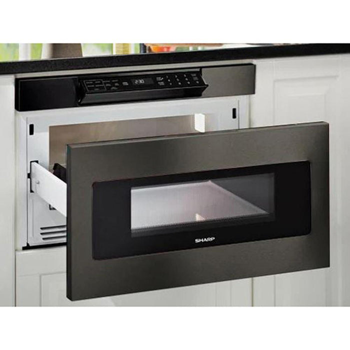 SMD2470AH by Sharp - 24 in. 1.2 cu. ft. 950W Sharp Black Stainless Steel  Microwave Drawer Oven