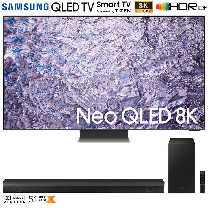 Samsung QN65QN800C 65" Neo QLED 8K Smart TV w/ HW-B650 3.1ch Soundbar (2023 Model)