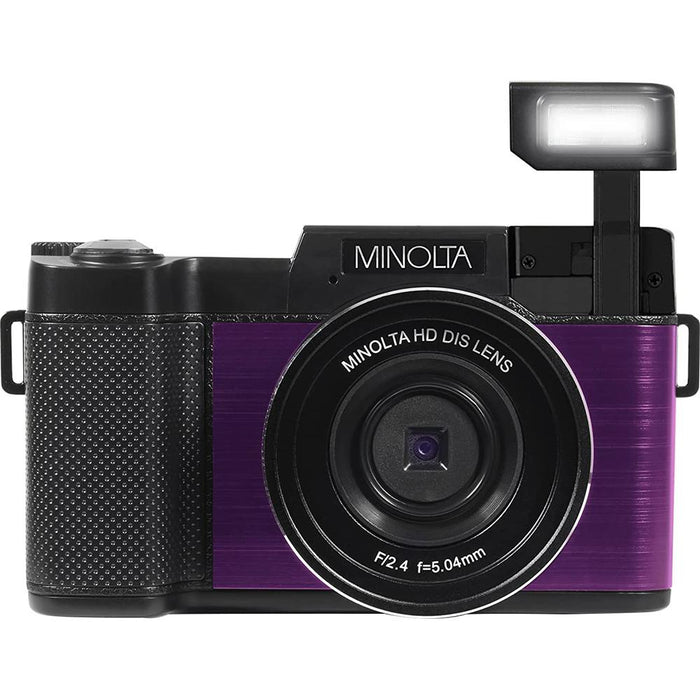 Minolta MND30 30MP 2.7K Ultra HD 4X Zoom Digital Camera (Purple) - Ope