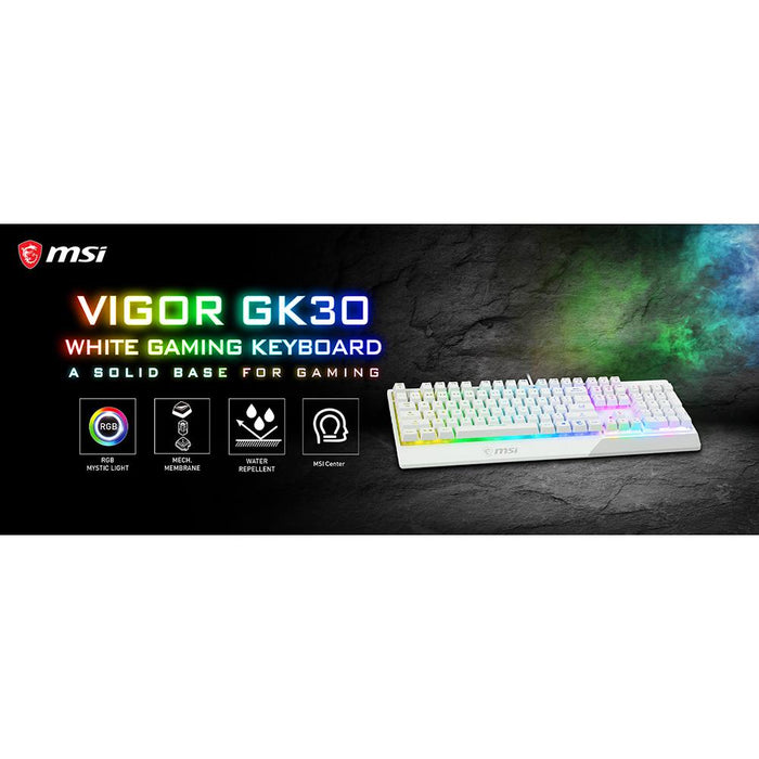MSI Vigor GK30 Mechanical Gaming Keyboard in White - VigorGK30W — Beach  Camera