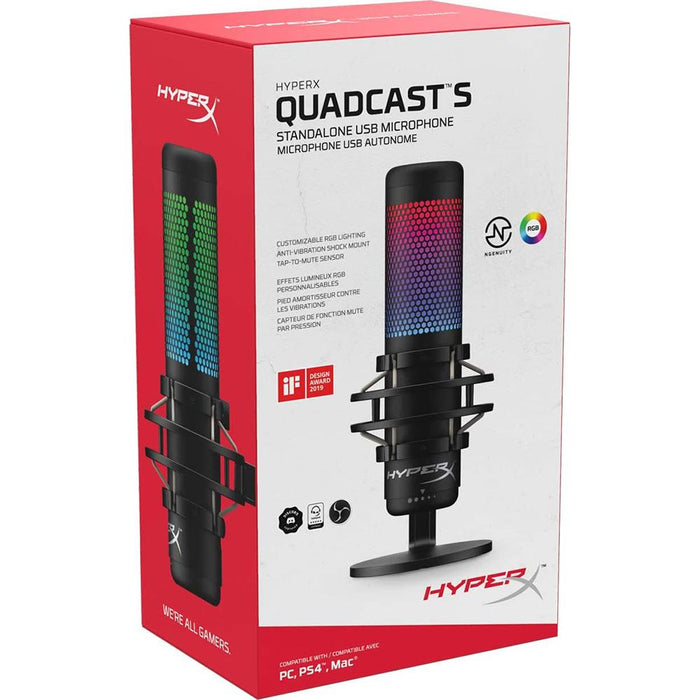 HyperX QuadCast USB Condenser Microphone 4P5P6AA B&H Photo Video