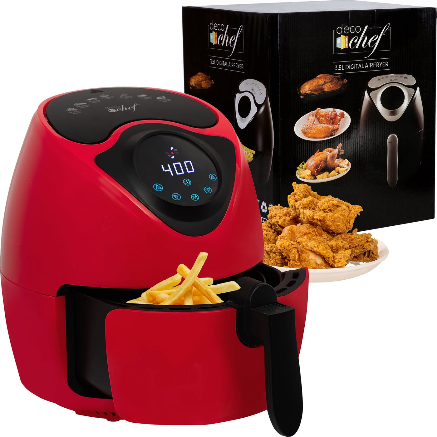 Deco Chef 3.7QT Personal Digital Air Fryer, 7 One-Touch Cooking Progra ...