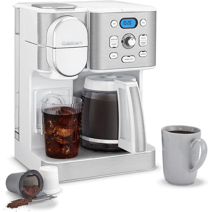 Cuisinart 2-IN-1 Center Combo Brewer Coffee Maker White with 2 Year Warranty