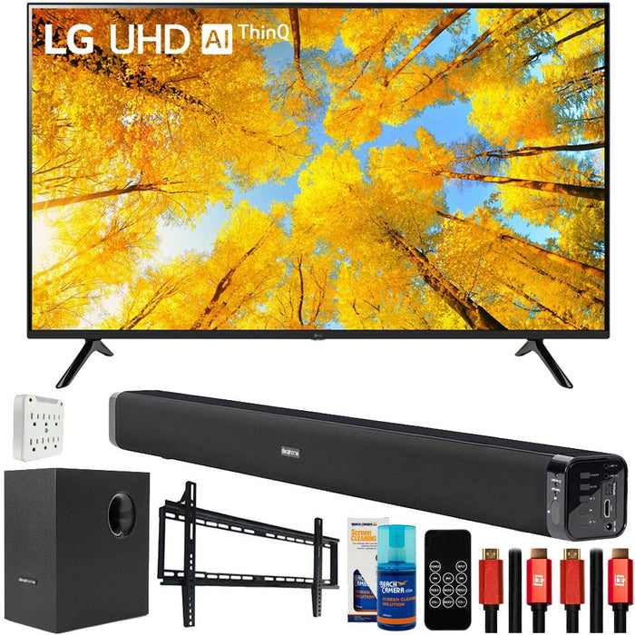 LG 50UQ7570PUJ 50 Inch 4K UHD Smart webOS TV with Deco Gear Home Theater Bundle