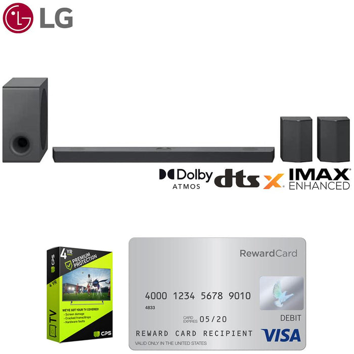 LG S95QR 9.1.5 Ch High Res Audio Sound Bar with Dolby Atmos and Surround  Speakers Bundle with 2 YR CPS Enhanced Protection Pack 