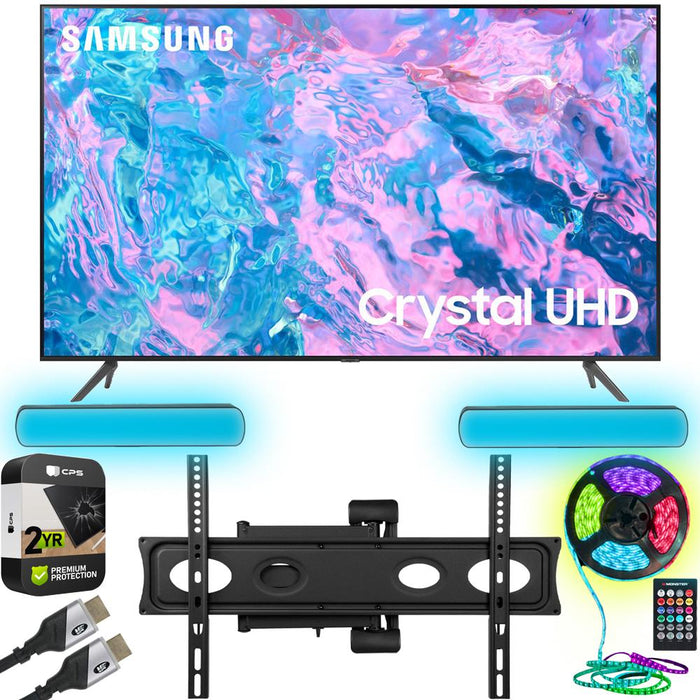 Samsung 55" Crystal UHD 4K Smart TV Refurb. w/ Monster Wall Mount + Warranty Bundle