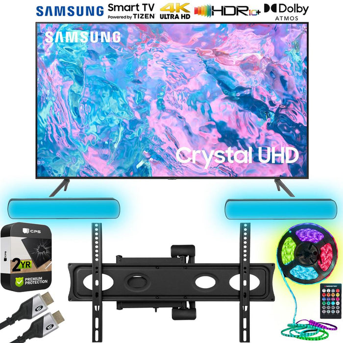 Samsung 55" Crystal UHD 4K Smart TV Refurb. w/ Monster Wall Mount + Warranty Bundle