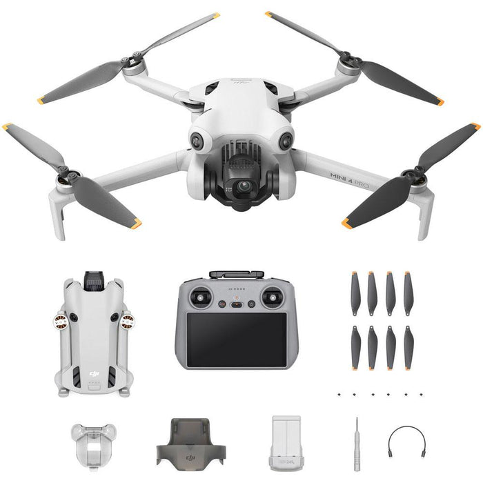 DJI Mini 4 Pro Folding Drone with RC 2 Remote (With Screen) Fly More Combo  Plus, 4K HDR Video Camera for Adults, Under 249g,Omnidirectional Sensing, 3