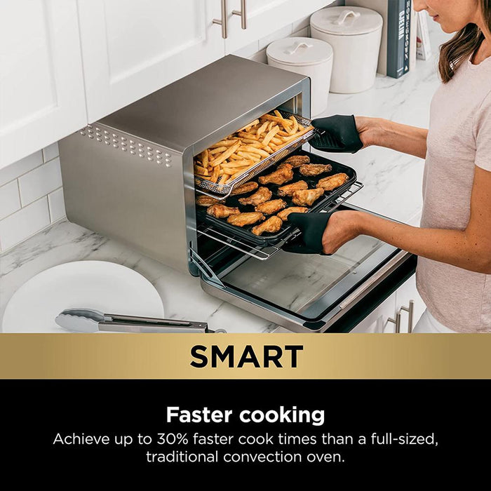 Ninja Foodi 10-in-1 Smart XL Air Fry Oven Renewed +12Pcs Knife Set and Mitt Pair