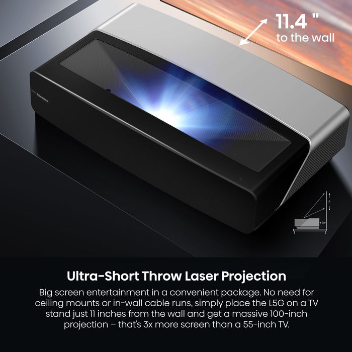 Hisense 100 po 100L5G Projecteur TV Laser Intelligent à Focale