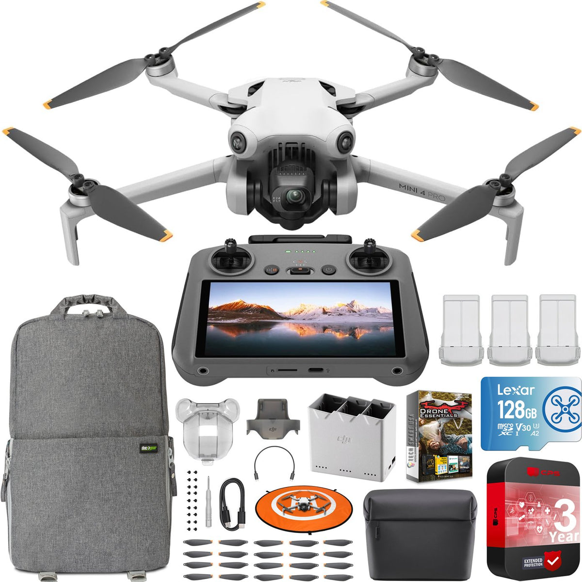 DJI Mini 3 Pro Camera Drone Quadcopter with RC Smart Remote Controller + Fly  More Kit 4K 48MP Extended Protection Bundle with Deco Gear Backpack and  Accessories 