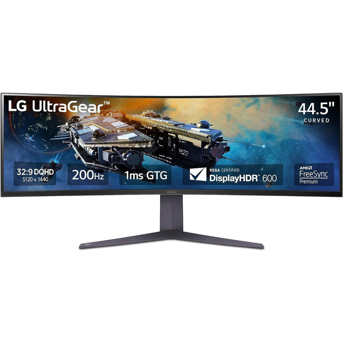 LG 45GR75DCB 45-inch Ultragear Curved Monitor, 3-Way Adjustable Stand - Refurbished