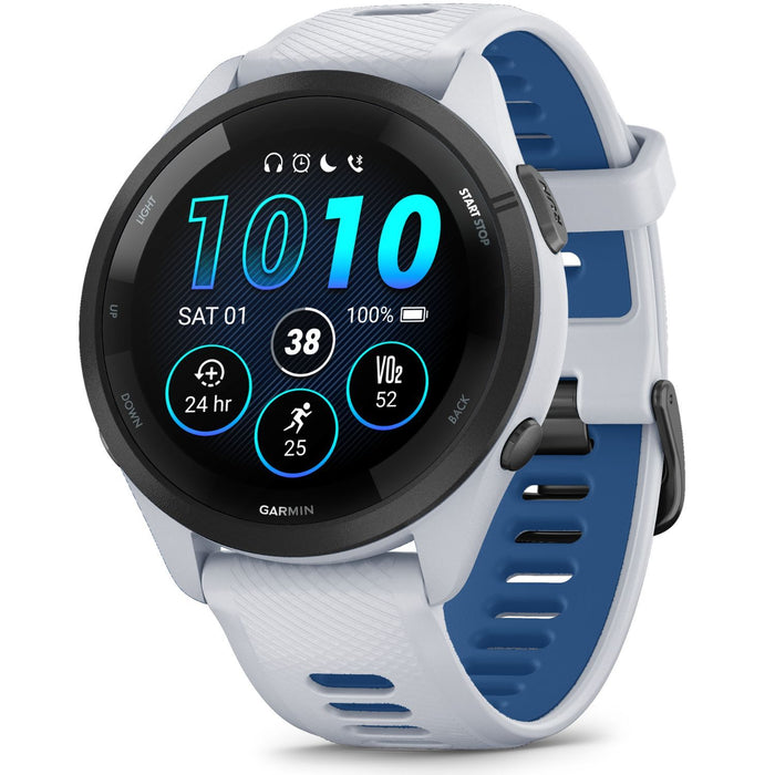 Garmin Forerunner 265 GPS Smartwatch, Whitestone/Tidal Blue