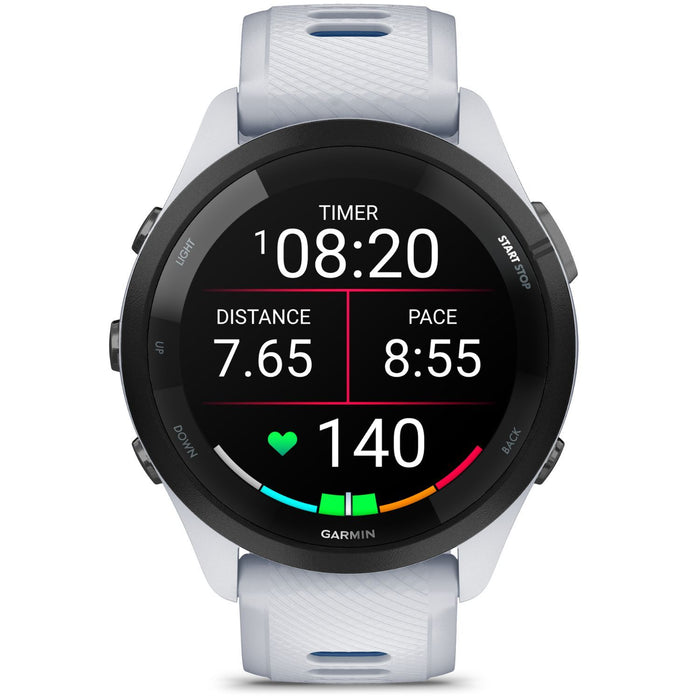 Garmin Forerunner 265 GPS Smartwatch, Whitestone/Tidal Blue