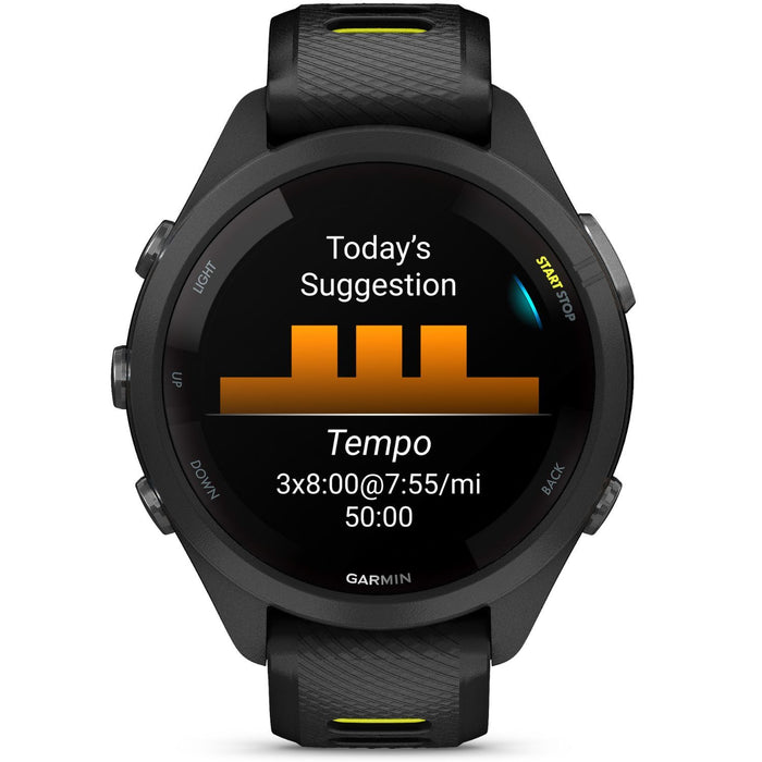 Garmin Forerunner 265S GPS Smartwatch, Black/Amp Yellow