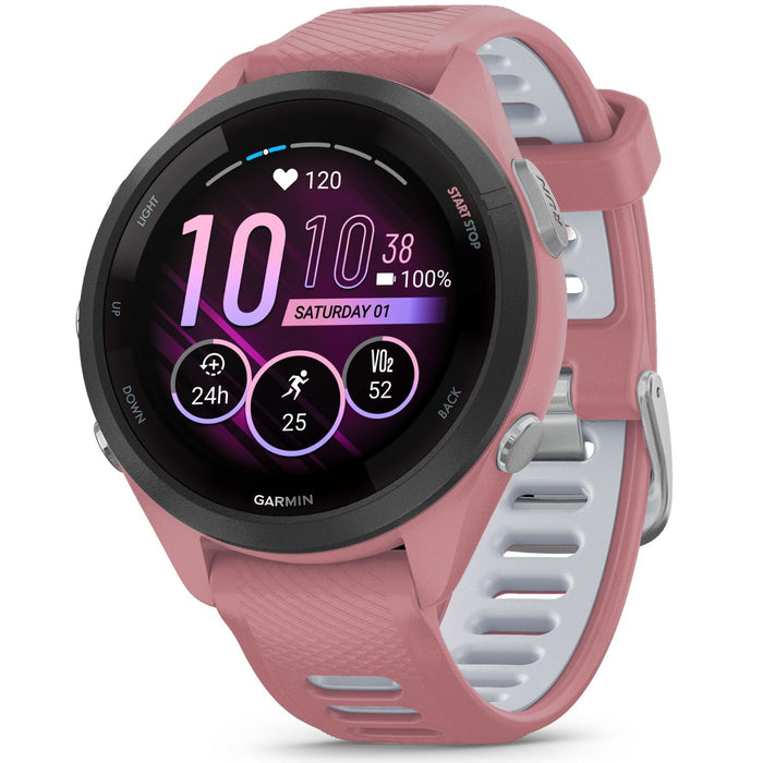 Garmin Forerunner 265S GPS Smartwatch, Light Pink/Whitestone