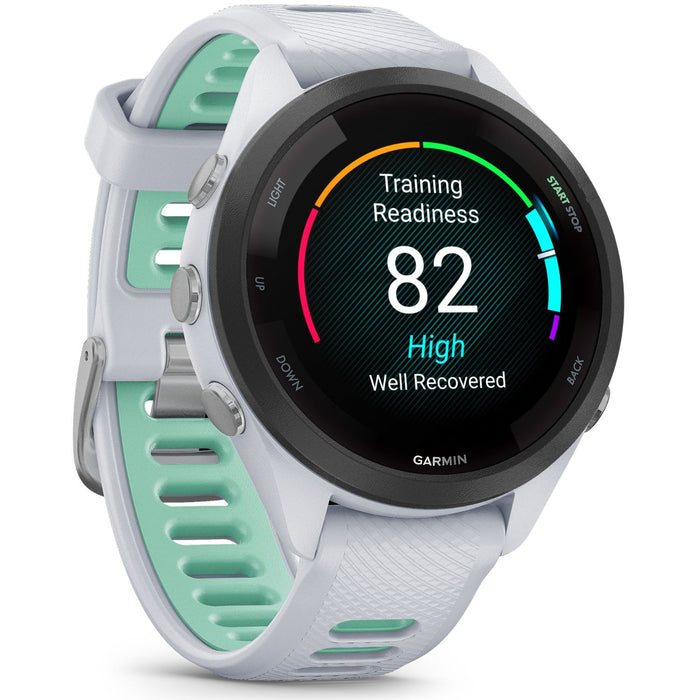 Garmin Forerunner 265S GPS Smartwatch, Whitestone/Neo Tropic